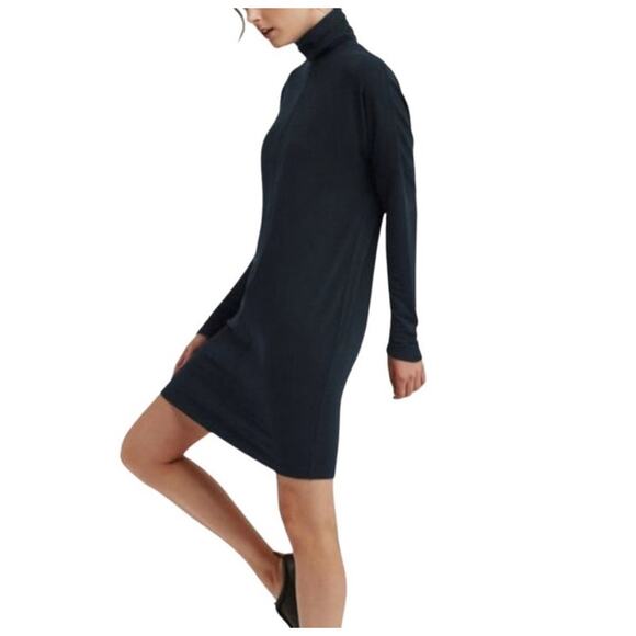 Kit And Ace Womens Doublestacked Turtleneck Sweater Dress 6 Navy Long Sleeve - Picture 2 of 11